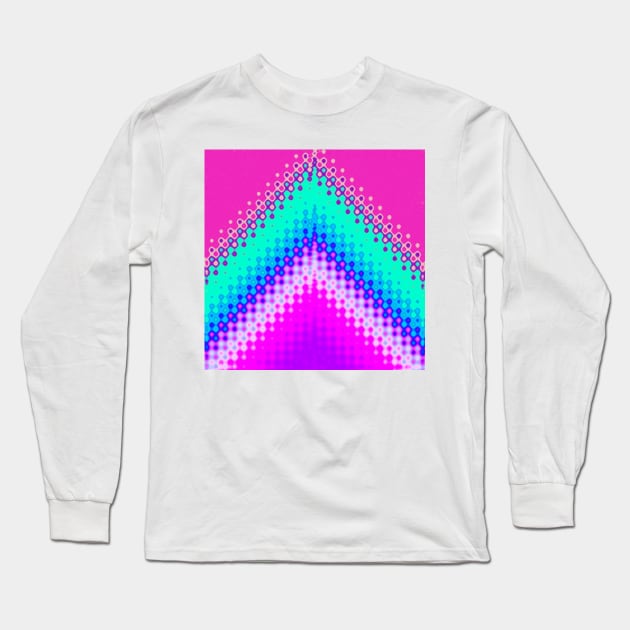 Pixelated Mountain Hot Pink Long Sleeve T-Shirt by BlakCircleGirl